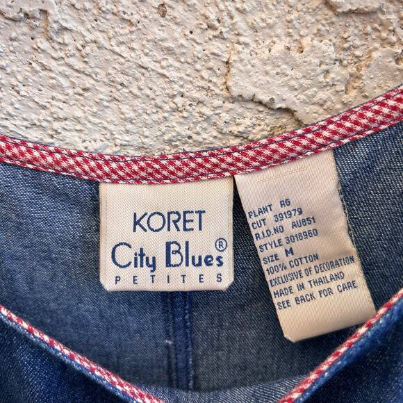 Vintage 90s Denim Teacher Stars Themed Maxi Dress Size Medium - Picture 3 of 5